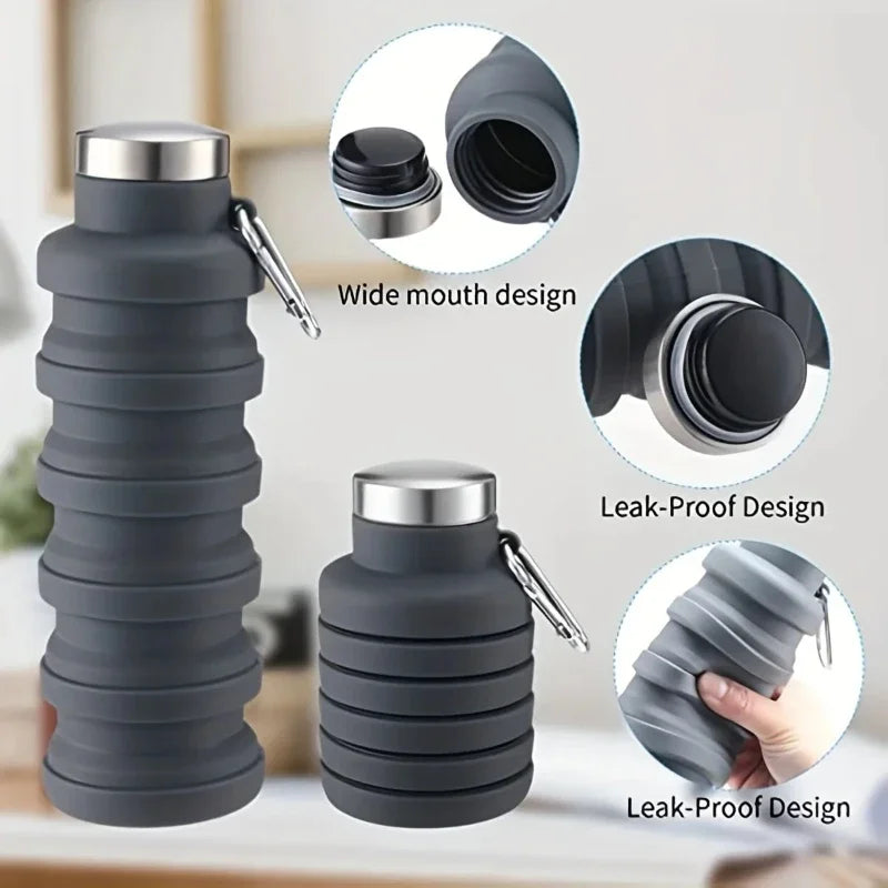 FlexiSip™ – Collapsible Silicone Water Bottle (500ml)