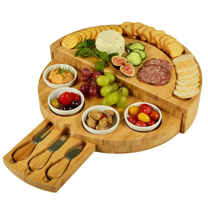 Bamboo Brilliance: Deluxe Cheese and Breadboard Set