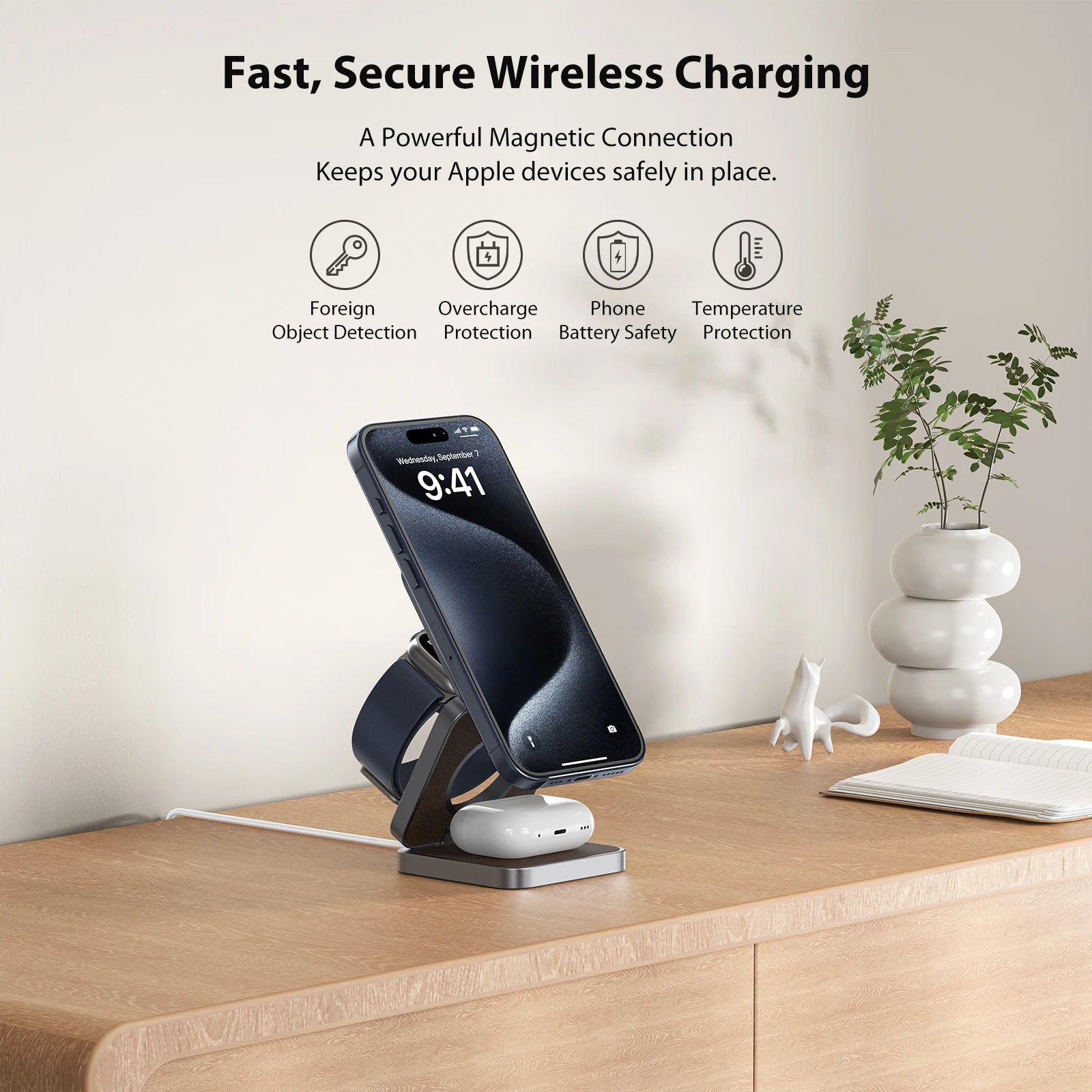 MagCharge Pro™ 3-in-1 Wireless Charging Station