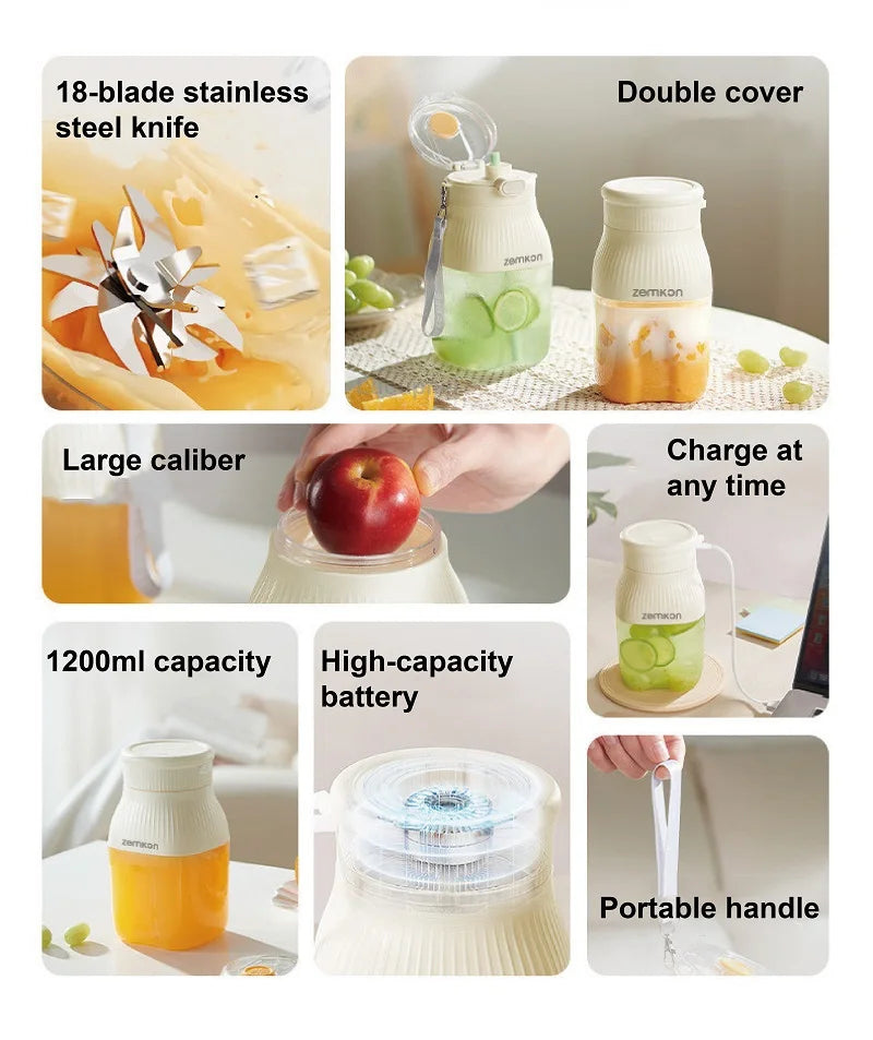 VitaBlend Go™ – 1200ml Wireless Juicer & Portable Blender Cup