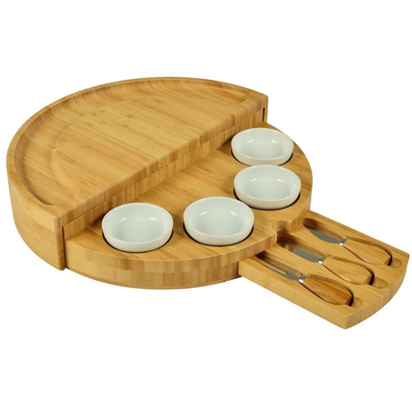 Bamboo Brilliance: Deluxe Cheese and Breadboard Set