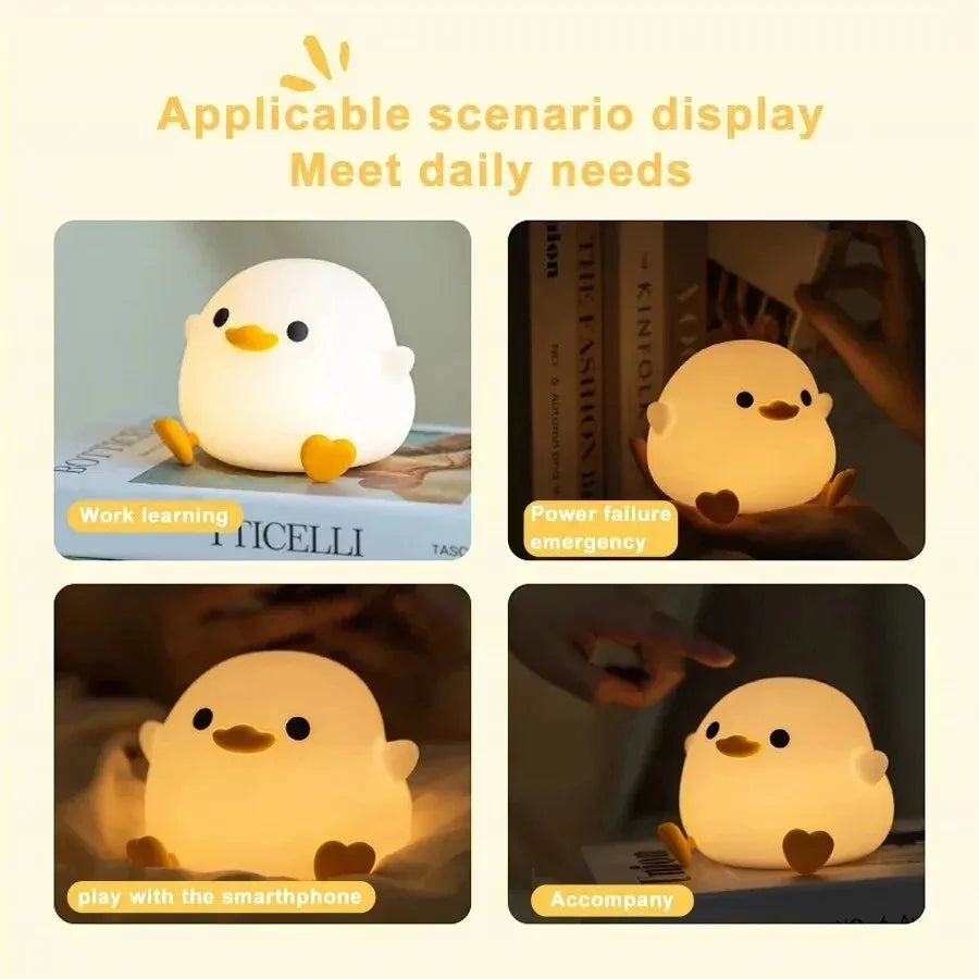Cute Duck Silicone Night Light
