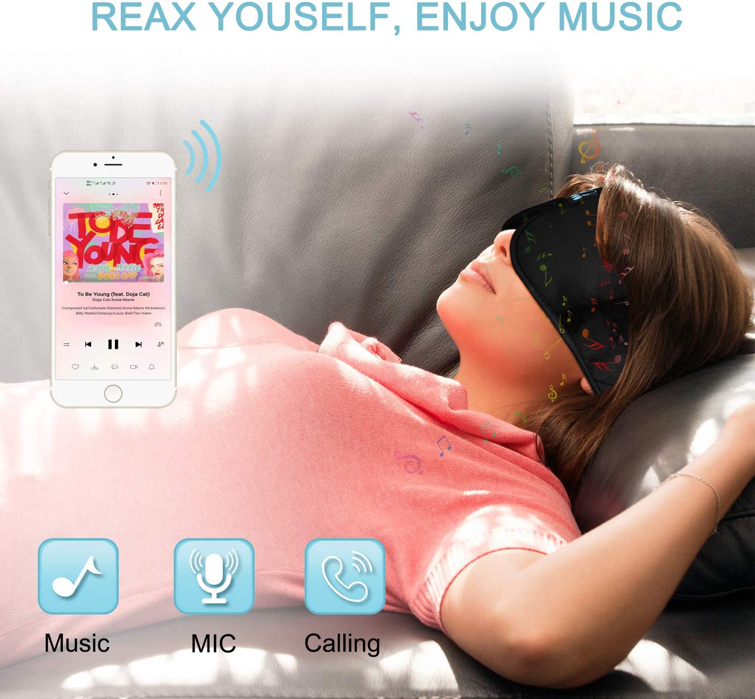 Sleep Headphone Bluetooth Eye Mask