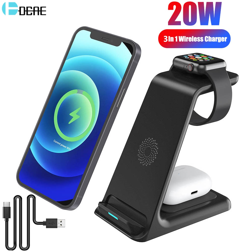 20W Wireless Charger Stand For iPhone, Apple Watch and Airpods